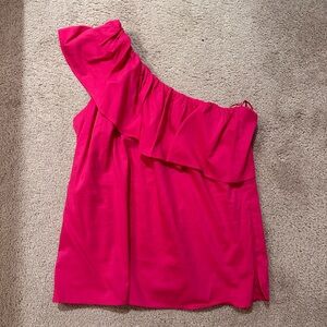 LOFT Pink One-Shoulder Top